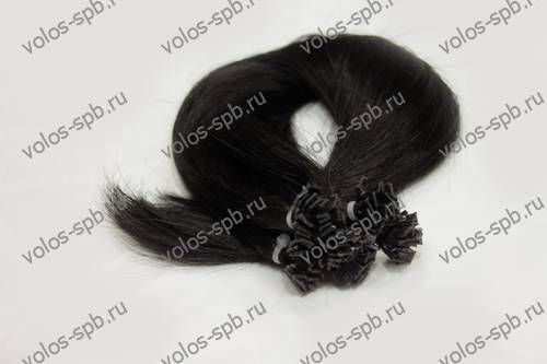 Славянские волосы на капсулах «Люкс» (темные, цвет #1B)